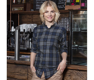 LADIES' CHECKED BLOUSE URBAN-STYLE